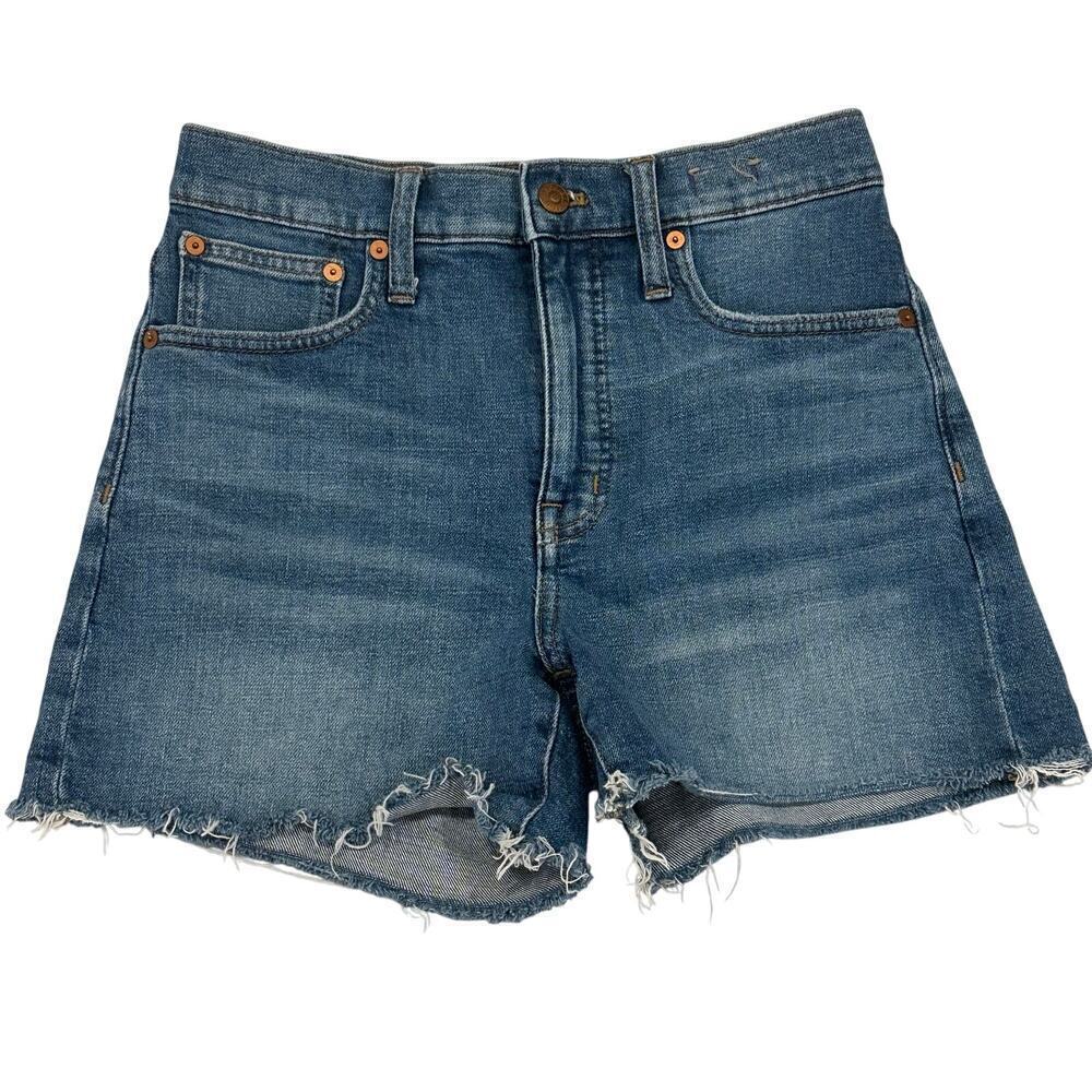 Madewell High Rise Denim Shorts Sz 25 Frayed Hem Jean Shorts